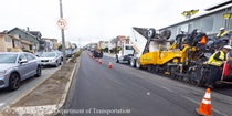Cars traveling on resurfaced asphalt pavement on SR-1 as Caltrans uses heavy equipment to resurface the second lane on Northbound 19th Avenue from Sloat Boulevard to Lincoln Way as work continues on the 19th Avenue Paving and Rehabilitation project.