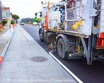 Caltrans is finishing up resurfacing and now striping the new asphalt pavement on Northbound 19th Avenue from Sloat Boulevard to Lincoln Way as work continues on the 19th Avenue Paving and Rehabilitation project.