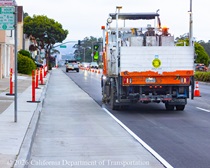 Caltrans is finishing up resurfacing and now striping the new asphalt pavement on Northbound 19th Avenue from Sloat Boulevard to Lincoln Way as work continues on the 19th Avenue Paving and Rehabilitation project.
