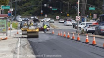 Caltrans crews use heavy equipment to repave southbound 19th Avenue (State Route 1) south of the intersection with Lincoln Way on May 9, 2026.