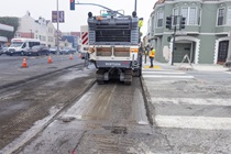 The old road surface has been removed by Caltrans using heavy equipment on southbound 19th Avenue (State Route 1) at Pacheco Street on May 10, 2026.