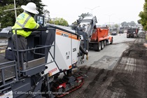 Cars traveling on 19th Avenue (State Route 1) as Caltrans is using heavy equipment to resurface the existing asphalt pavement on Southbound/Northbound 19th Avenue from Sloat Boulevard to Holloway Avenue as work continues on the third of three weekend closures for the 19th Avenue Rehabilitation Project.