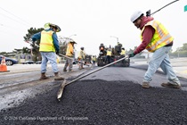 Caltrans workers prepping the surface of the asphalt on Southbound/Northbound 19th Avenue from Sloat Boulevard to Holloway Avenue as work continues on the third of three weekend closures for the 19th Avenue Rehabilitation Project.