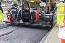 Caltrans workers using heavy equipment to prepare the resurface of SR-1 to replace the existing asphalt pavement on Southbound/Northbound 19th Avenue from Sloat Boulevard to Holloway Avenue as work continues on the third of three weekend closures for the 19th Avenue Rehabilitation Project.
