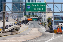 Rehabilitated roadway on eastbound Interstate 80 in San Francisco just before the Bay Bridge on April 18, 2026.