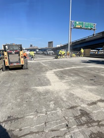 Caltrans crew using heavy equipment preparing site to support necessary connector joint work needed on the ramp structure connector ramp from the U.S. 101 SB Central 101 to the U.S. SB 101 on Friday, October 3, 2026.