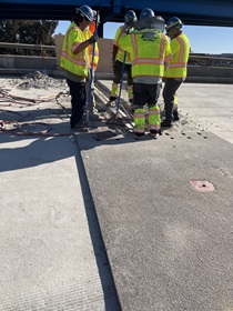 Caltrans crews doing demolishing, rebar and forming work to support necessary connector joint work needed on the ramp structure connector ramp from the U.S. 101 SB Central 101 to the U.S. SB 101 on Friday, October 3, 2026.
