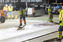 Caltrans crews preparing the surface for the polyester overlay on the WB I-80 Bayshore Freeway on October 23, 2026. The purpose of this closure is to perform the polyester overlay of the Bayshore viaduct between 4th street and the I-80/US-101 interchange.