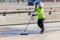 Caltrans crews finishing up the newly completed polyester overlay on the WB I-80 Bayshore Freeway on October 24, 2026. The purpose of this closure is to perform the polyester overlay of the Bayshore viaduct between 4th street and the I-80/US-101 interchange.