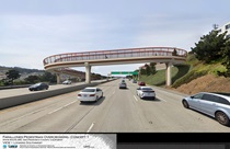 Simulated driver's view looking Southwest at the Farallones Street Pedestrian Overcrossing and Rehabilitation Project