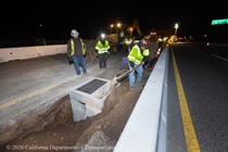 Caltrans install new drainage infrastructure as part along the median as part of the US 101 Hospital Curve Rehabilitation Project on March 13, 2026.