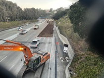 Caltrans removing old pavement on northbound U.S. 101 Bayshore Freeway (Hospital Curve) in San Francisco on September 5, 2026.