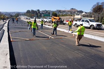 Caltrans crews preparing the surface to replace concrete pavement panels on northbound U.S. 101 Bayshore Freeway (Hospital Curve) in San Francisco on September 5, 2026.