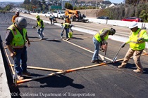 Caltrans crews preparing the surface to replace concrete pavement panels on northbound U.S. 101 Bayshore Freeway (Hospital Curve) in San Francisco on September 5, 2026.