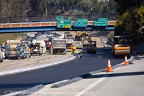 Caltrans crews laying down rebar and preparing the surface to replace concrete pavement panels on northbound U.S. 101 Bayshore Freeway (Hospital Curve) in San Francisco on September 5, 2026.