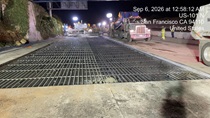 Caltrans crews preparing the surface to pour new concrete pavement on northbound U.S. 101 Bayshore Freeway (Hospital Curve) in San Francisco on September 6, 2026.
