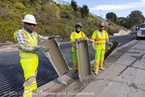 Caltrans crews preparing the surface to pour new concrete pavement on northbound U.S. 101 Bayshore Freeway (Hospital Curve) in San Francisco on September 5, 2026.