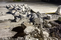 Crews work along U.S. 101 near Hospital Curve during a full highway closure for road rehabilitation in the city of San Francisco on the night of September 18, 2026.