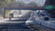 Rebar installed during the paving of lanes 1 and 2 of northbound US-101 in San Francisco near Hospital Curve on Saturday, September 19, 2026.