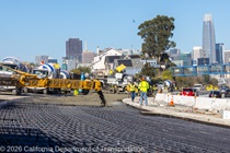 Concrete is poured during the roadway rehabilitation project on southbound US-101 near Hospital Curve on Saturday, October 17, 2026.
