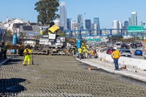 Caltrans uses heavy equipment as part of the roadway rehabilitation project on southbound US-101 near Hospital Curve on Saturday, October 17, 2026.
