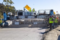 Caltrans uses heavy equipment as part of the roadway rehabilitation project on southbound US-101 near Hospital Curve on Saturday, October 17, 2026.