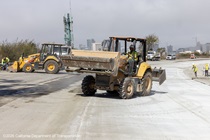 Caltrans uses heavy equipment as part of the roadway rehabilitation project on southbound US-101 near Hospital Curve on Sunday, October 18, 2026.
