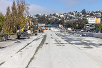 Caltrans continues work on the roadway rehabilitation project on southbound US-101 near Hospital Curve on Sunday, October 18, 2026.