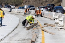 Caltrans continues work on the roadway rehabilitation project on southbound US-101 near Hospital Curve on Sunday, October 18, 2026.