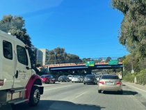 Cars traveling on US 101 where Caltrans began an extensive process of replacing two bridge barriers located on the Bayshore Blvd. ramp at the southbound US-101 on ramp overcrossing at 3rd street and at 23rd street.