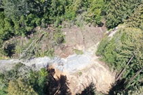 Photograph of storm damage on State Route 84 in San Mateo county. Taken on April 4, 2023.