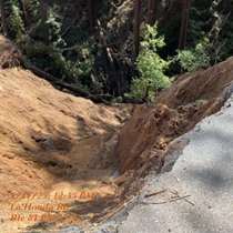 Photograph of storm damage on State Route 84 in San Mateo county. Taken on April 11, 2023.