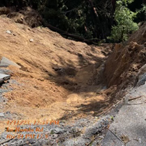 Photograph of storm damage on State Route 84 in San Mateo county. Taken on April 11, 2023.