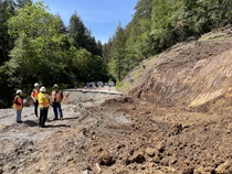 Photograph of storm damage on State Route 84 in San Mateo county. Taken on April 25, 2023.