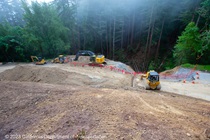 Photograph of work being done to repair storm damage on State Route 84 in San Mateo County. Picture taken on May 22, 2023.