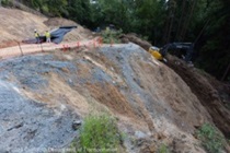 Photograph of work being done to repair storm damage on State Route 84 in San Mateo County. Picture taken on June 7, 2023.