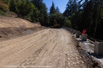 Picture of slide repair work on State Route 84 in San Mateo County. Picture taken on July 19, 2023.