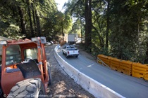 Picture of State Route 84 in San Mateo County on July 28, 2023. Roadway is open for one-way traffic control while Caltrans works on the other side of the barrier.