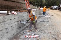 Picture of slide repair work on State Route 84 in San Mateo County taken on September 14, 2023.