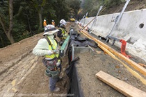 Caltrans works to repair State Route 84 in San Mateo County on November 29, 2023.