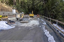 Caltrans works to repair State Route 84 in San Mateo County on January 8, 2024.