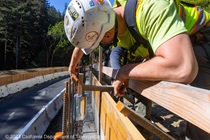 Caltrans workers installing additional infrastructure along State Route 84 in San Mateo.