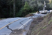 Photograph of storm damage on State Route 84 in San Mateo county. Taken on March 26, 2023.
