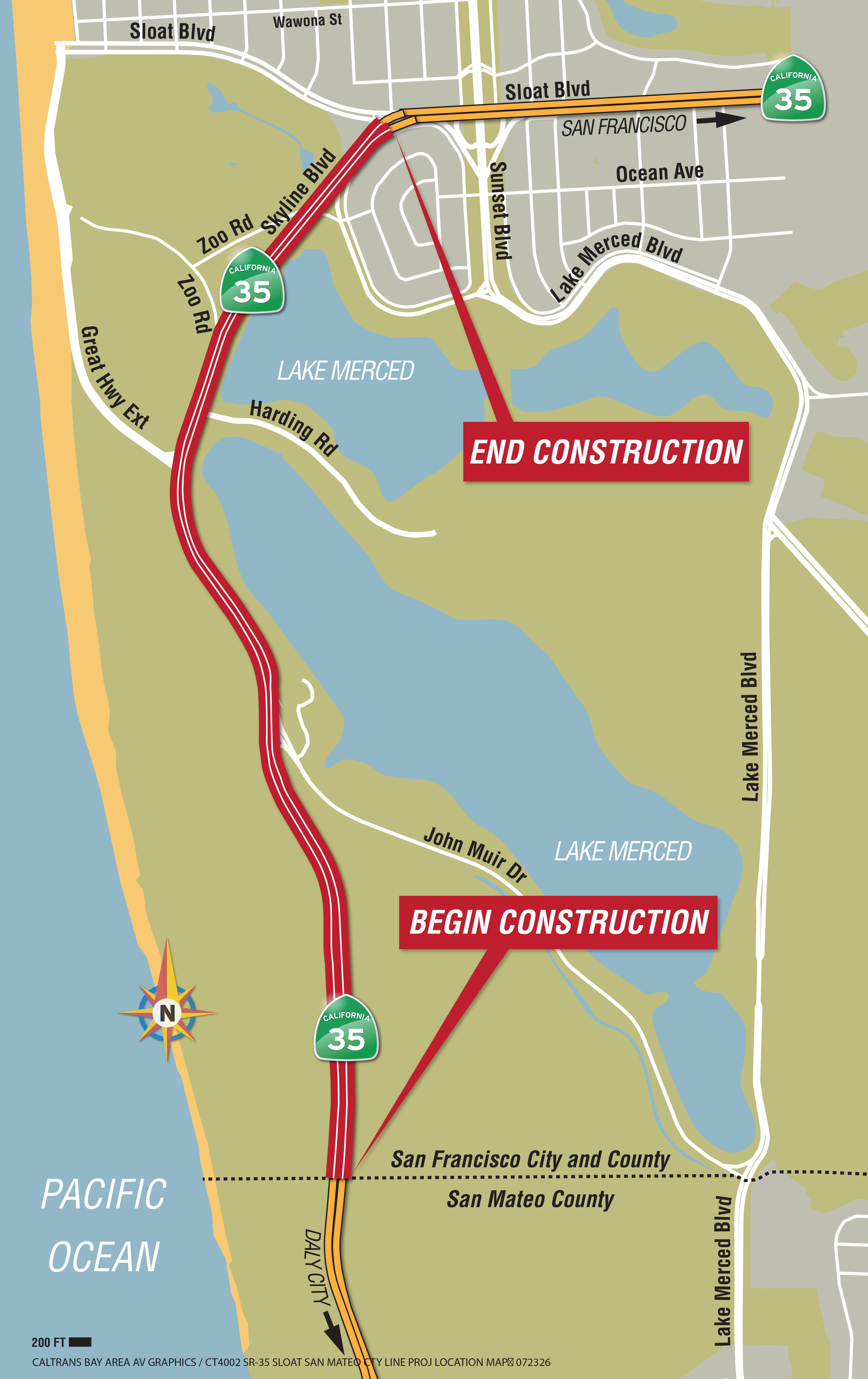 State Route 35 Pavement Preservation Project Map.