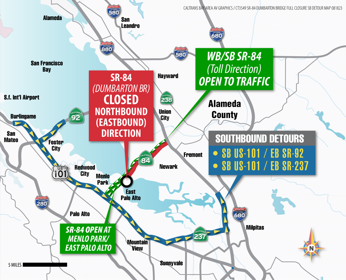 Eastbound Dumbarton Bridge SR 84 Repaving Caltrans