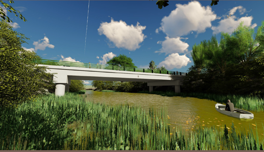 Simulated image of projected result of Lagunitas Bridge project