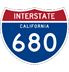 Highway shield for Interstate 680.