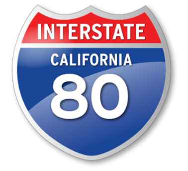 Interstate 80 highway shield.