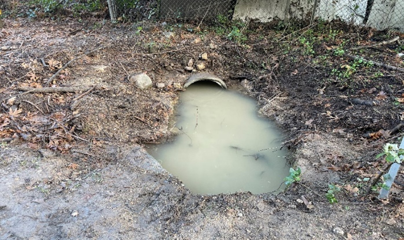 Damaged culvert on State Route 29, where Caltrans will work on drainage system replacement and safety fencing.