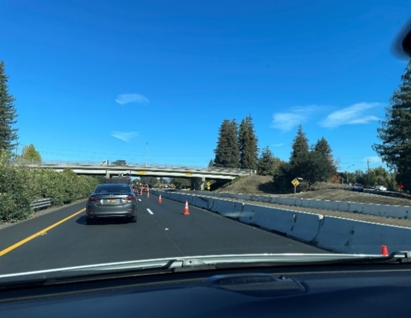 Cars traveling along State Route 29 where Caltrans is continuing work for a maintenance project that replaces existing asphalt from the north end of the Napa River (Butler) Bridge to Sierra Avenue.